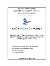 Một số biện pháp nâng cao chất lượng dịch vụ phi hàng không tại Cảng Hàng không quốc tế Đà Nẵng 