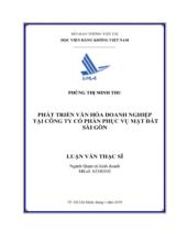 Phát triển văn hóa doanh nghiệp tại công ty cổ phần phục vụ mặt đất Sài Gòn  : Luận văn thạc sĩ 