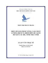 Một số giải pháp nhằm nâng cao chất lượng dịch vụ điểm đến du lịch huyện Cầu Kè, tỉnh Trà Vinh 