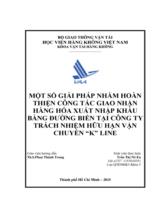 Một số giải pháp nhằm hoàn thiện công tác vận chuyển và giao nhận hàng hóa xuất nhập khẩu bằng đường biển tại công ty trách nhiệm hữu hạn vận chuyển "K"Line
