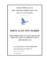 Hoàn thiện công tác quản trị nguồn nhân lực công ty trách nhiệm hữu hạn xây lắp và môi trường CSE