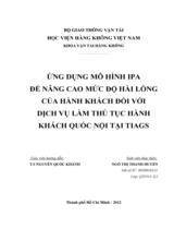 Ứng dụng mô hình Ipa để nâng cao mức độ hài lòng của hành khách đối với dịch vụ làm thủ tục hành khách quốc nội tại Tiags