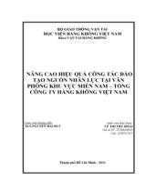 Nâng cao hiệu quả công tác đào tạo nguồn nhân lực tại văn phòng khu vực miền Nam - Tổng công ty hàng không Việt Nam