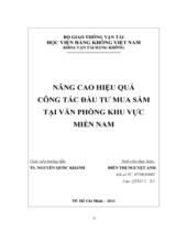 Nâng cao hiệu quả công tác đầu tư mua sắm tại văn phòng khu vực miền Nam