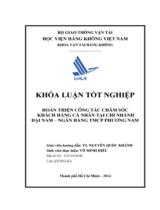 Hoàn thiện công tác chăm sóc khách hàng cá nhân tại chi nhánh Đại Nam - ngân hàng thương mại cổ phần Phương Nam