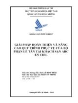 Giải pháp hoàn thiện và nâng cao quy trình phục vụ của bộ phận lễ tân tại khách sạn ARC EN GIEL
