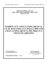 Nghiên cứu chất lượng dịch vụ và sự hài lòng của đại lý đối với chất lượng dịch vụ hỗ trợ của Vietnam Airlines