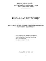 Hoàn thiện chương trình du lịch Inbound của công ty TNHH TM - DL Lê Phong