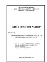Hoàn thiện công tác quản trị nhân sự tại văn phòng khu vực miền Trung