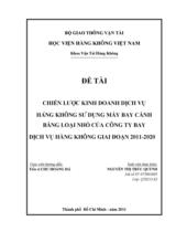 Chiến lược kinh doanh dịch vụ hàng không sử dụng máy bay cánh bằng loại nhỏ của công ty bay dịch vụ hàng không giai đoạn 2011 - 2020