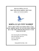 Tối ưu hóa công suất khai thác cảng hàng không quốc tế Tân Sơn Nhất thông qua việc điều phối kế hoạch bay và kế hoạch sân đỗ