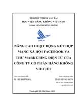 Nâng cao hoạt động kết hợp mạng xã hội facebook và thư marketing điện tử của công ty cổ phần hàng không Vietjet