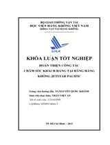 Hoàn thiện công tác chăm sóc khách hàng tại hãng hàng không Jetstar Pacific