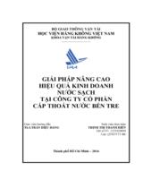 Giải pháp nâng cao hiệu quả kinh doanh nước sạch tại công ty cổ phần cấp thoát nước Bến Tre 