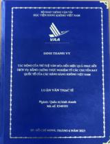 Tác động của trí tuệ văn hóa đến hiệu quả phục hồi dịch vụ: bằng chứng thực nghiệm từ các chuyến bay quốc tế của các hãng hàng không Việt Nam 