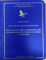 Nâng cao lòng trung thành thương hiệu của khách hàng đối với công ty cổ phần Sài Gòn Food 