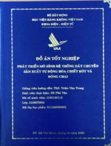 Phát triển mô hình hệ thống dây chuyền sản xuất tự động hoá chiết rót và đóng chai 