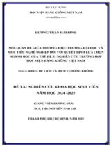 Mối quan hệ giữa thương hiệu trường đại học và mục tiêu nghề nghiệp đối với quyết định lựa chọn ngành học của thế hệ Z : nghiên cứu trường hợp Học viện Hàng không Việt Nam  : Báo cáo nghiệm thu đề tài 