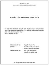 Ý định chuyển sang sử dụng tàu điện Metro của người tiêu dùng thế hệ Z TP. Hồ Chí Minh trong xu hướng phát triển giao thông bền vững  : Báo cáo nghiệm thu đề tài 