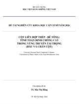 CỘT LIÊN HỢP THÉP - BÊ TÔNG: TÍNH TOÁN ĐINH CHỐNG CẮT TRONG VÙNG TRUYỀN TẢI TRỌNG (ĐẦU VÀ CHÂN CỘT)  : Báo cáo nghiệm thu đề tài 